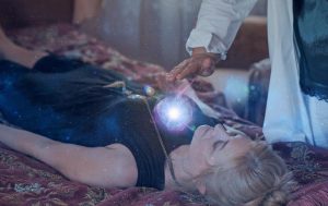 Woman's healing session