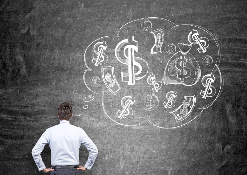 Businessman thinking Wealth