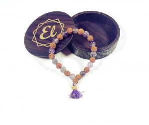 Rudraksh and crystal bracelet