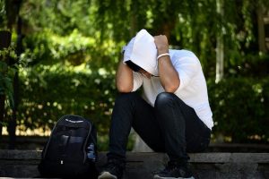 sad empathic man