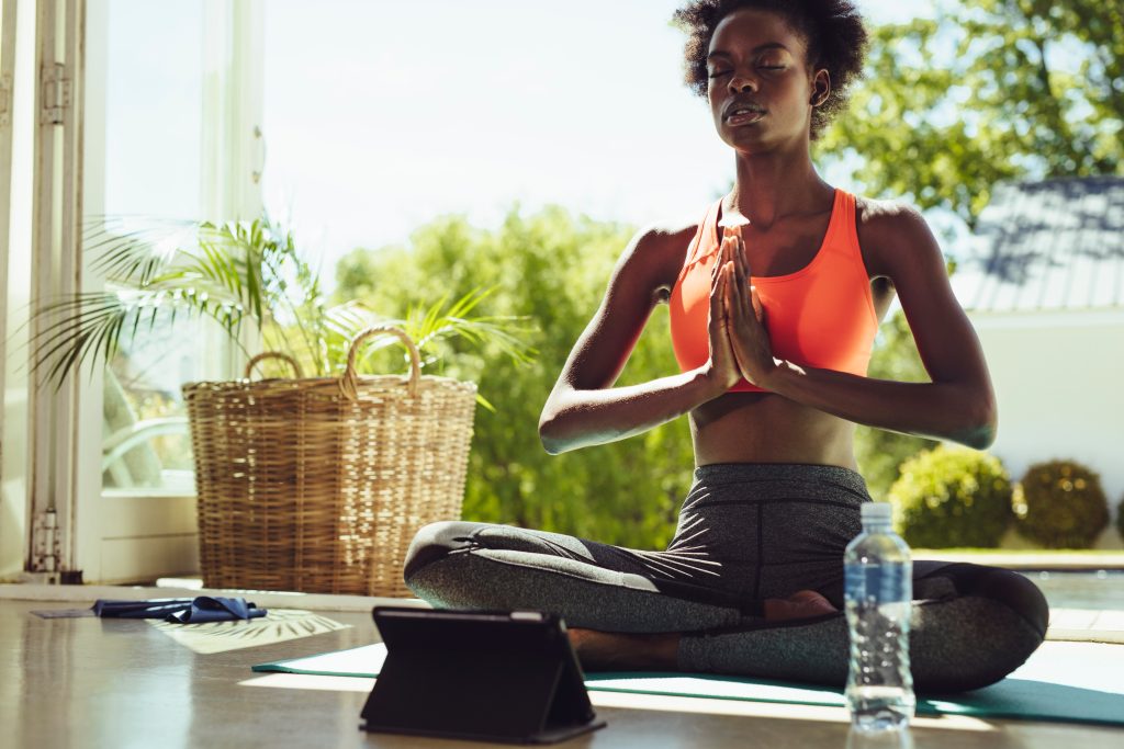 Woman doing yoga meditation