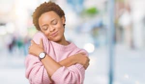 Woman doing Self Love