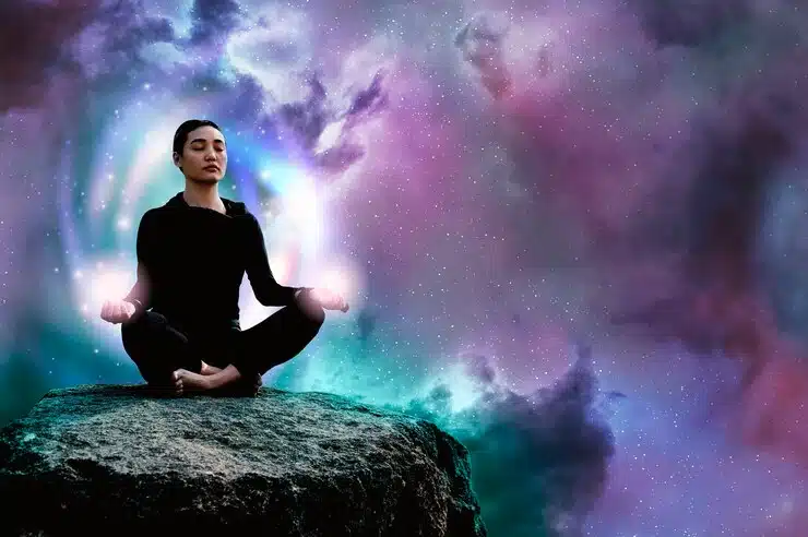 Girl practice meditation