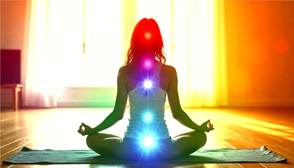 women sitting in Lotus position