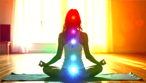 women sitting in Lotus position