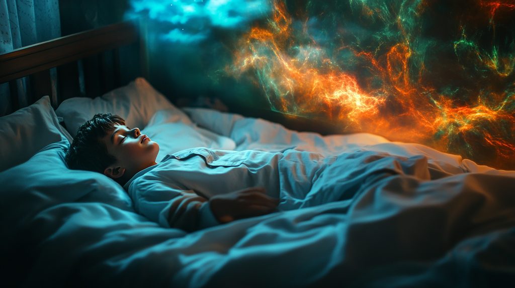 Person sleeping with dark spiritual energy present representing signs of spiritual attack while sleeping